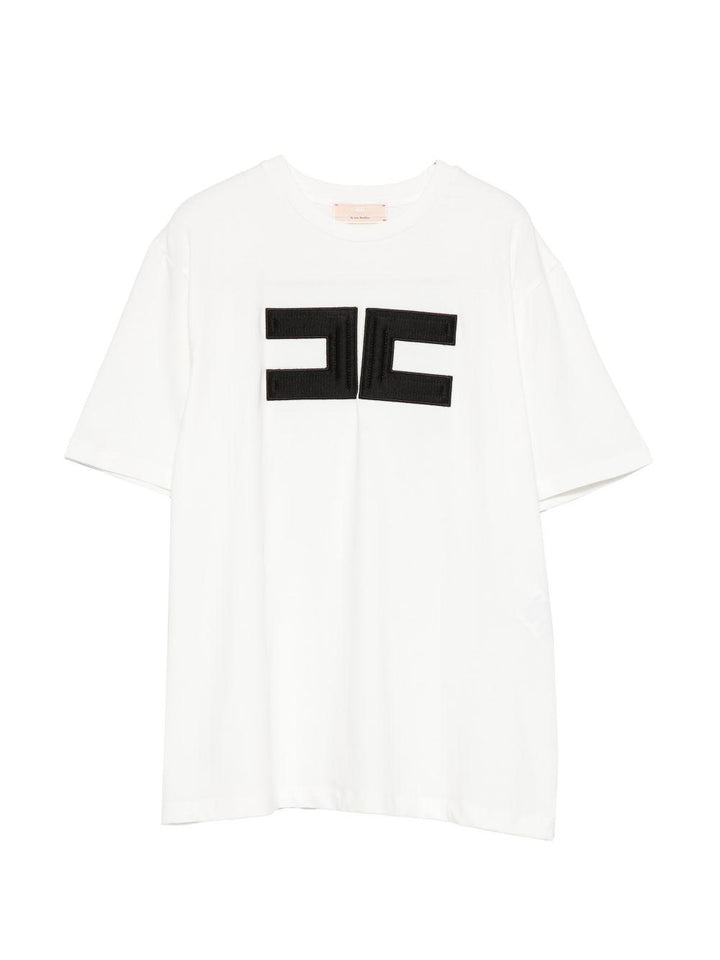 T-shirt bianca per bambina EFTS2620JE006 0185 Elisabetta Franchi Kids 