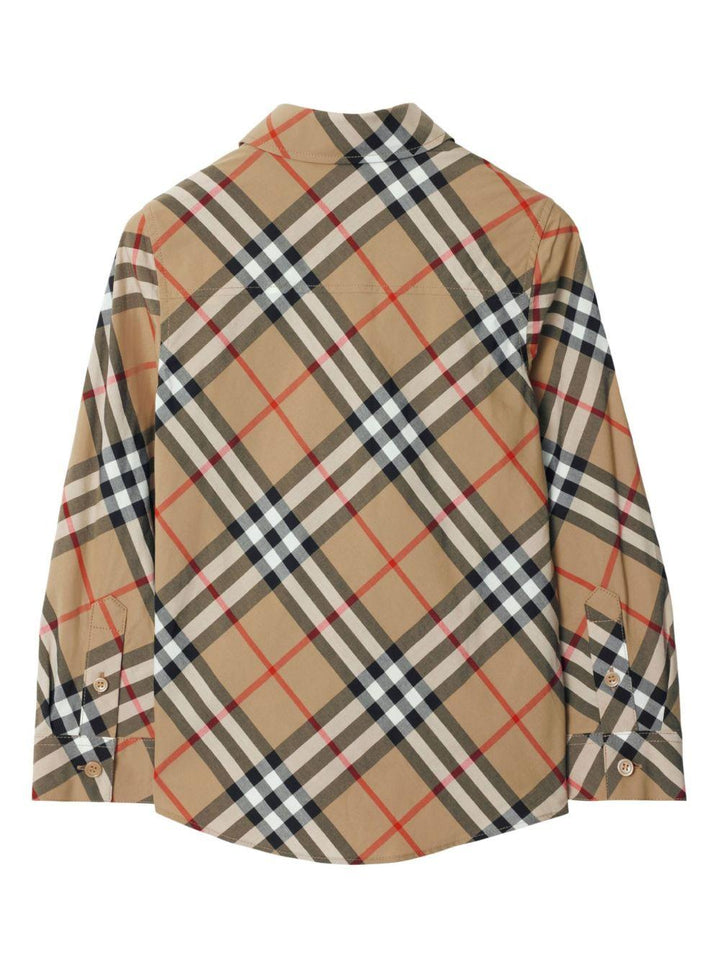Camicia beige sabbia per bambino 8088966 B9368 Burberry Kids 