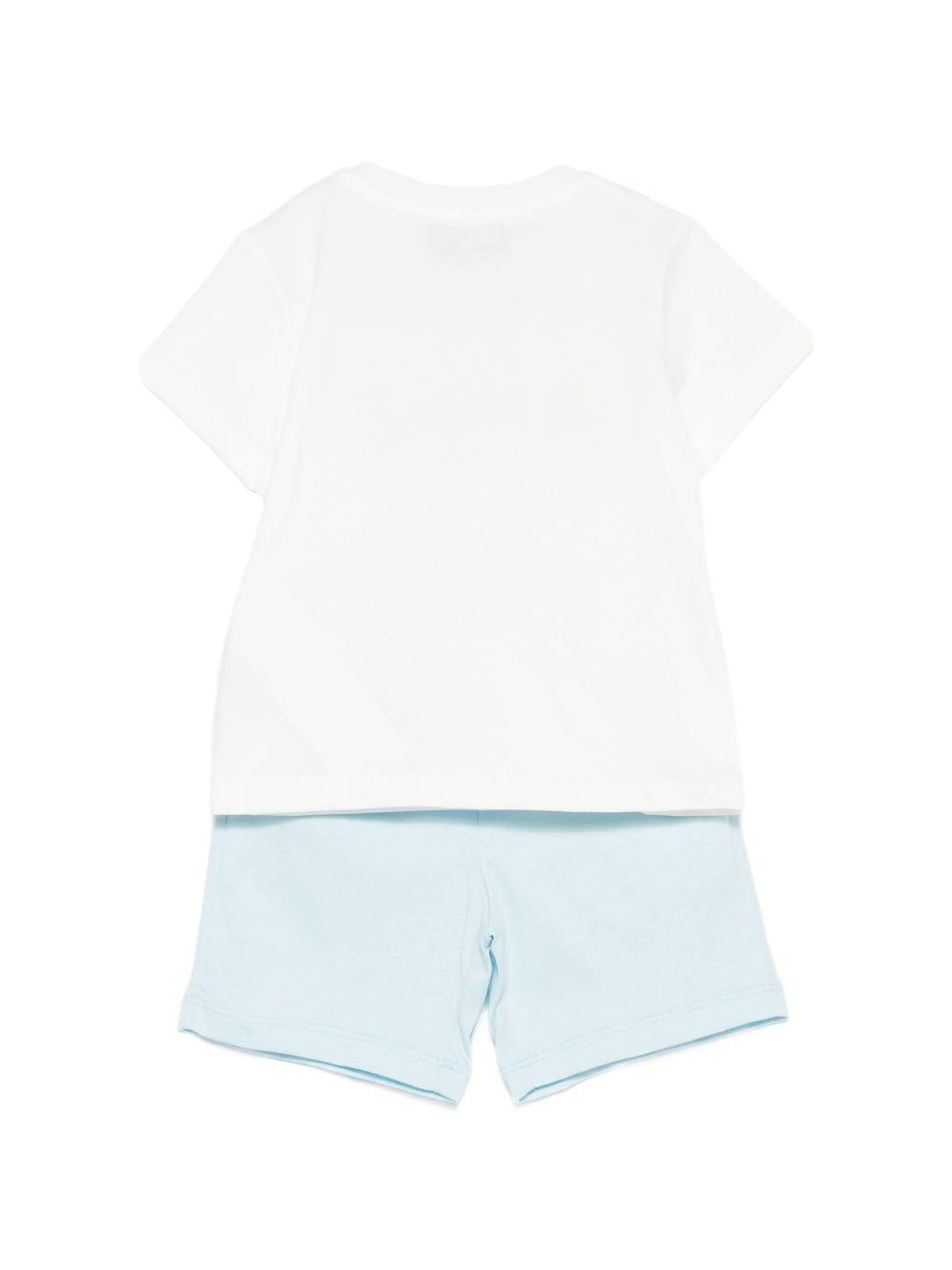 Completo bianco/azzurra per neonato M5G00MLAA01 84325 Moschino Kids 