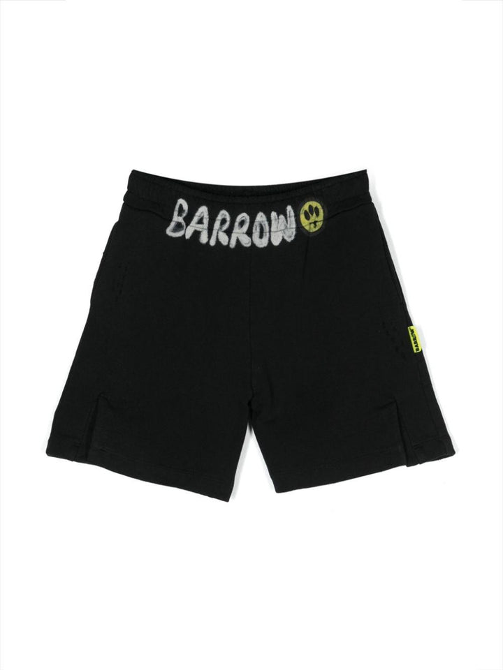 Black Bermuda shorts for boys with logo