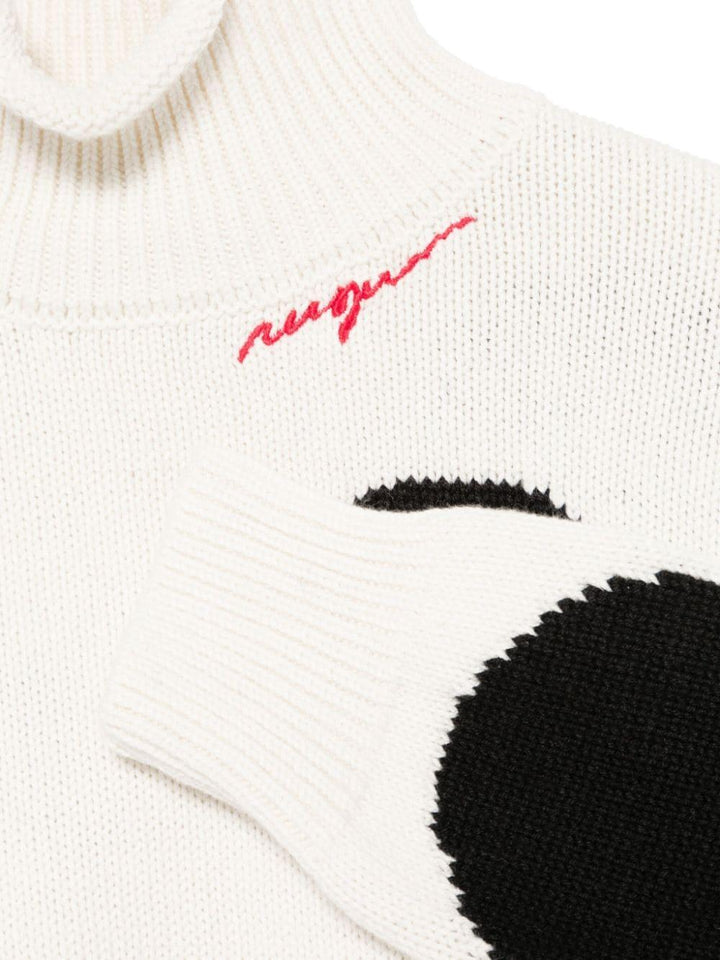 Sporty white/black sweater for girls