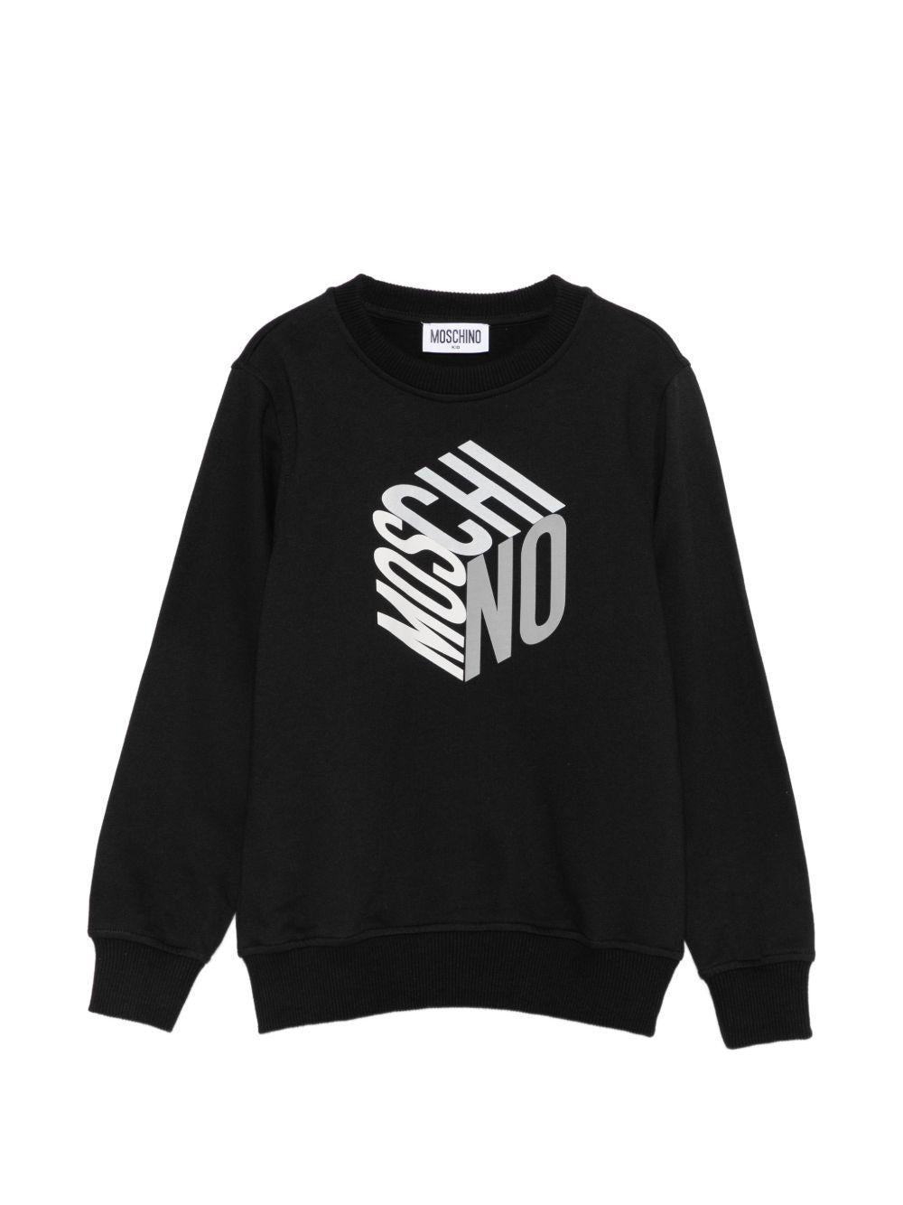 Felpa nera per bambino HUF0A2LCA92 60100 Moschino Kids 