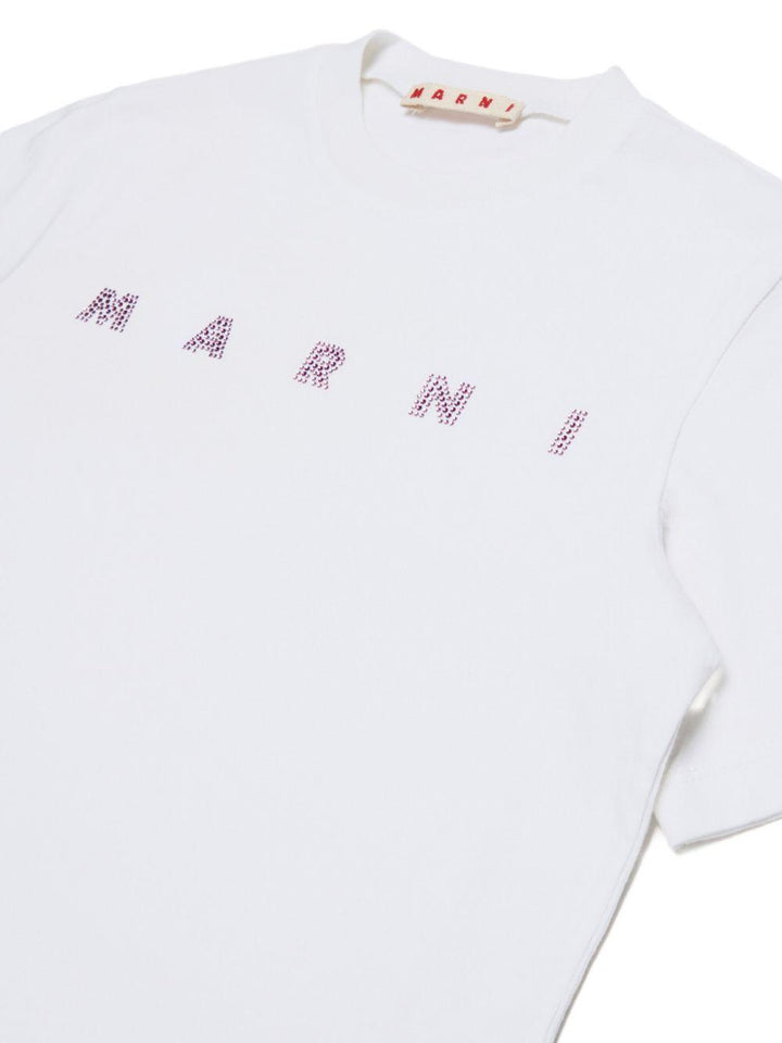 T-shirt bianca per bambina M01968M00SG 0M100 Marni Kids 