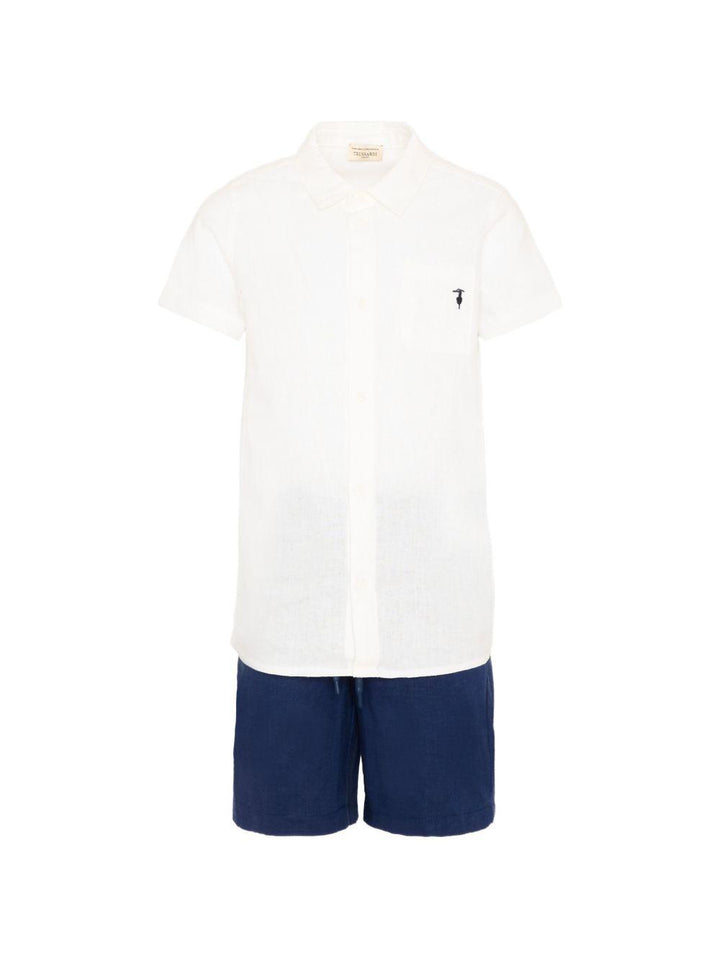 Completo bianco/blu per bambino TIP26158CLK WHI Trussardi Kids 