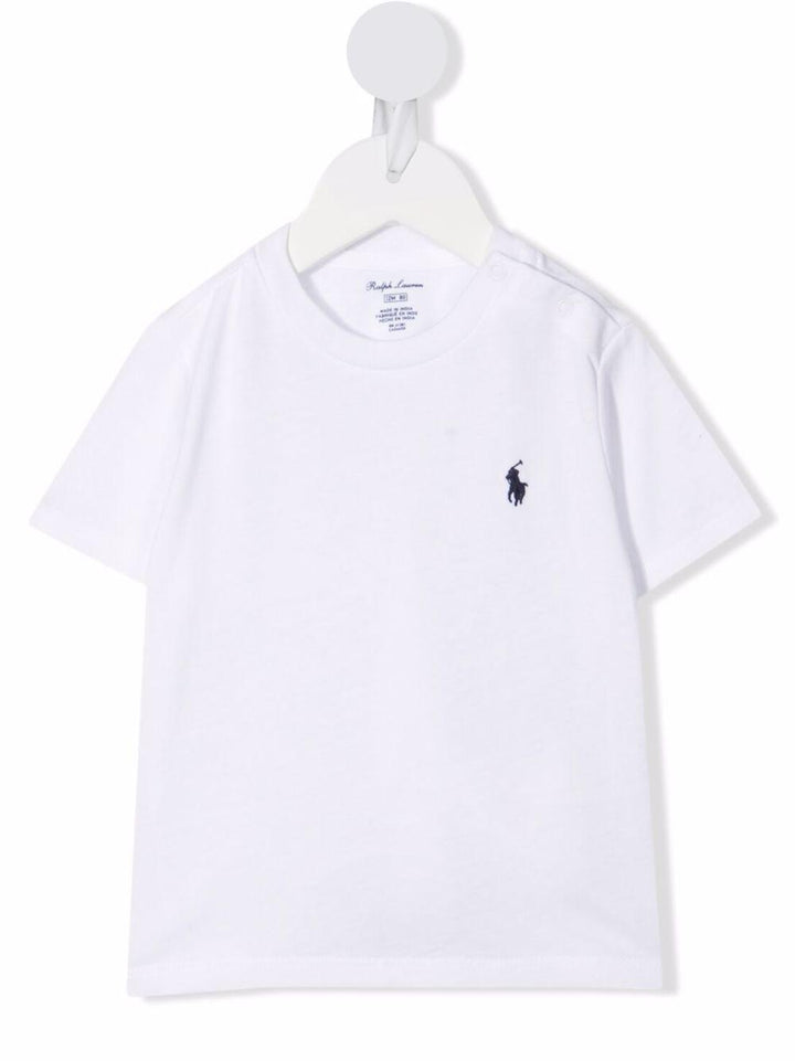 T-shirt bianca per neonato con logo