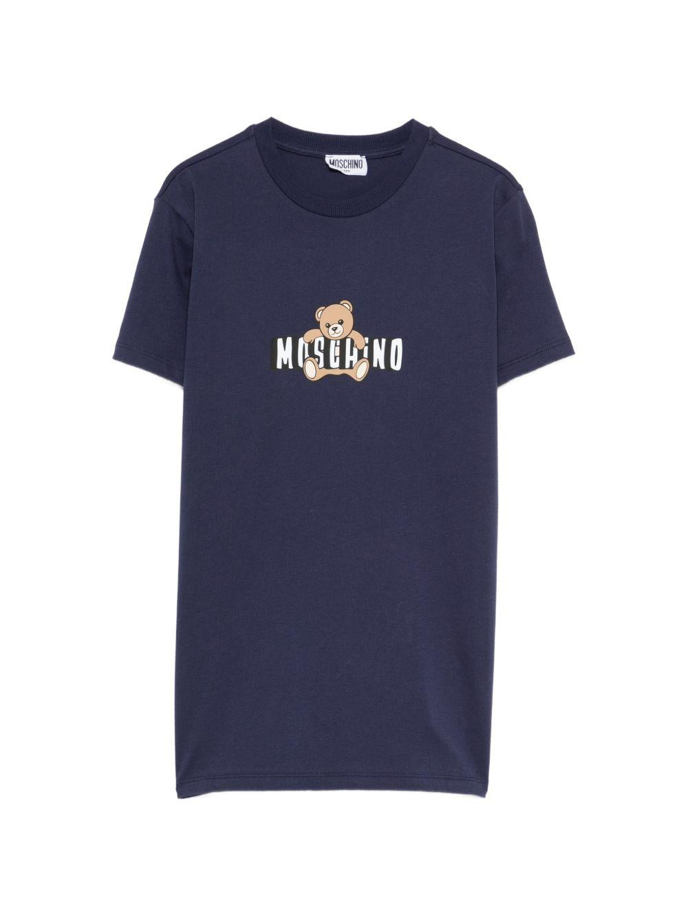 T-shirt blu navy per bambino HZM058LAA03 40016 Moschino Kids 