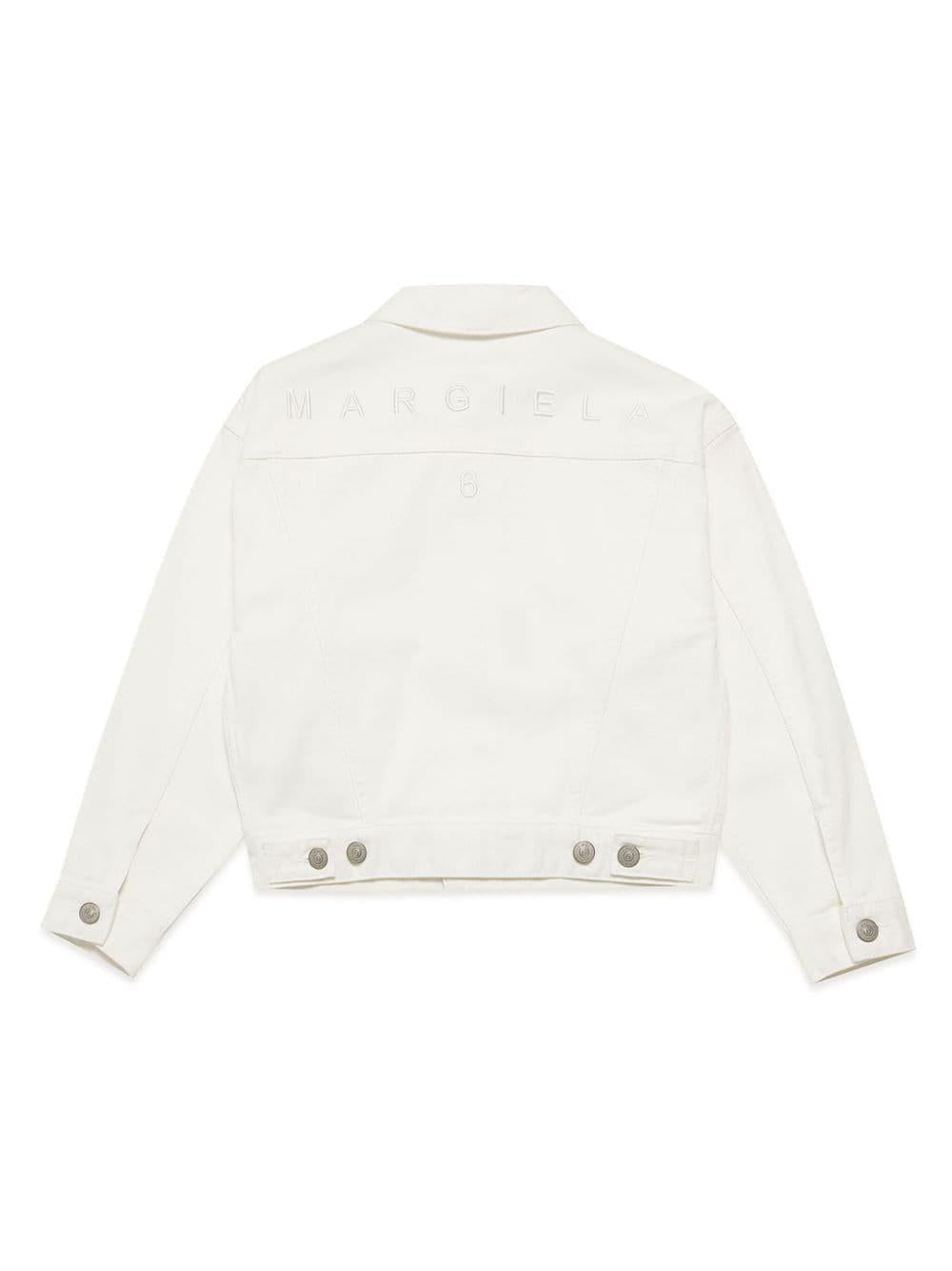 Giacca bianca per bambina in denim