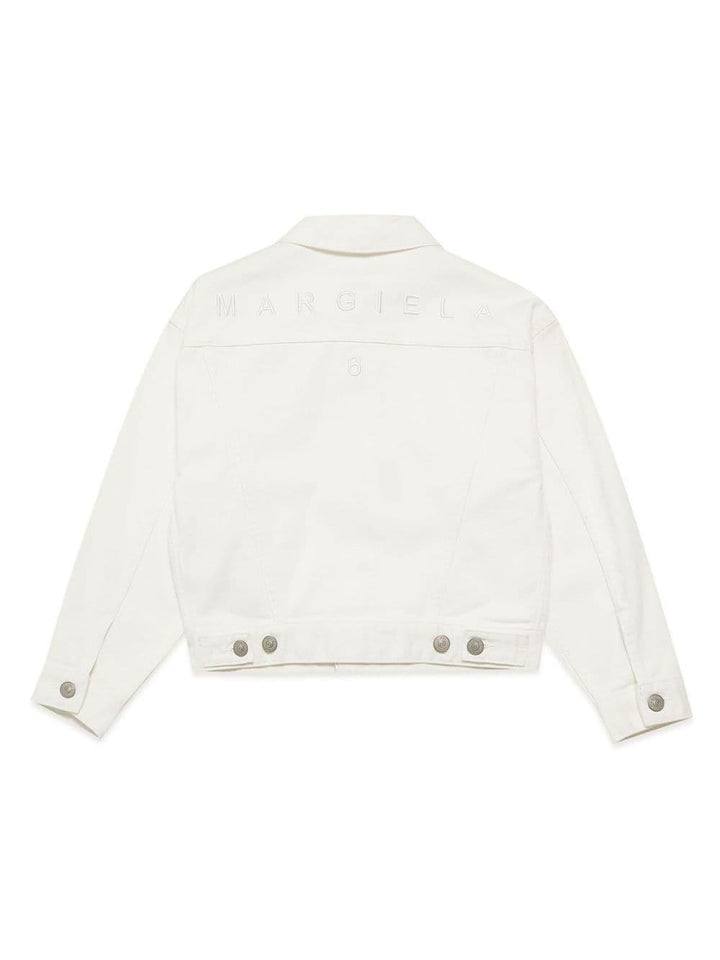 Giacca bianca per bambina in denim