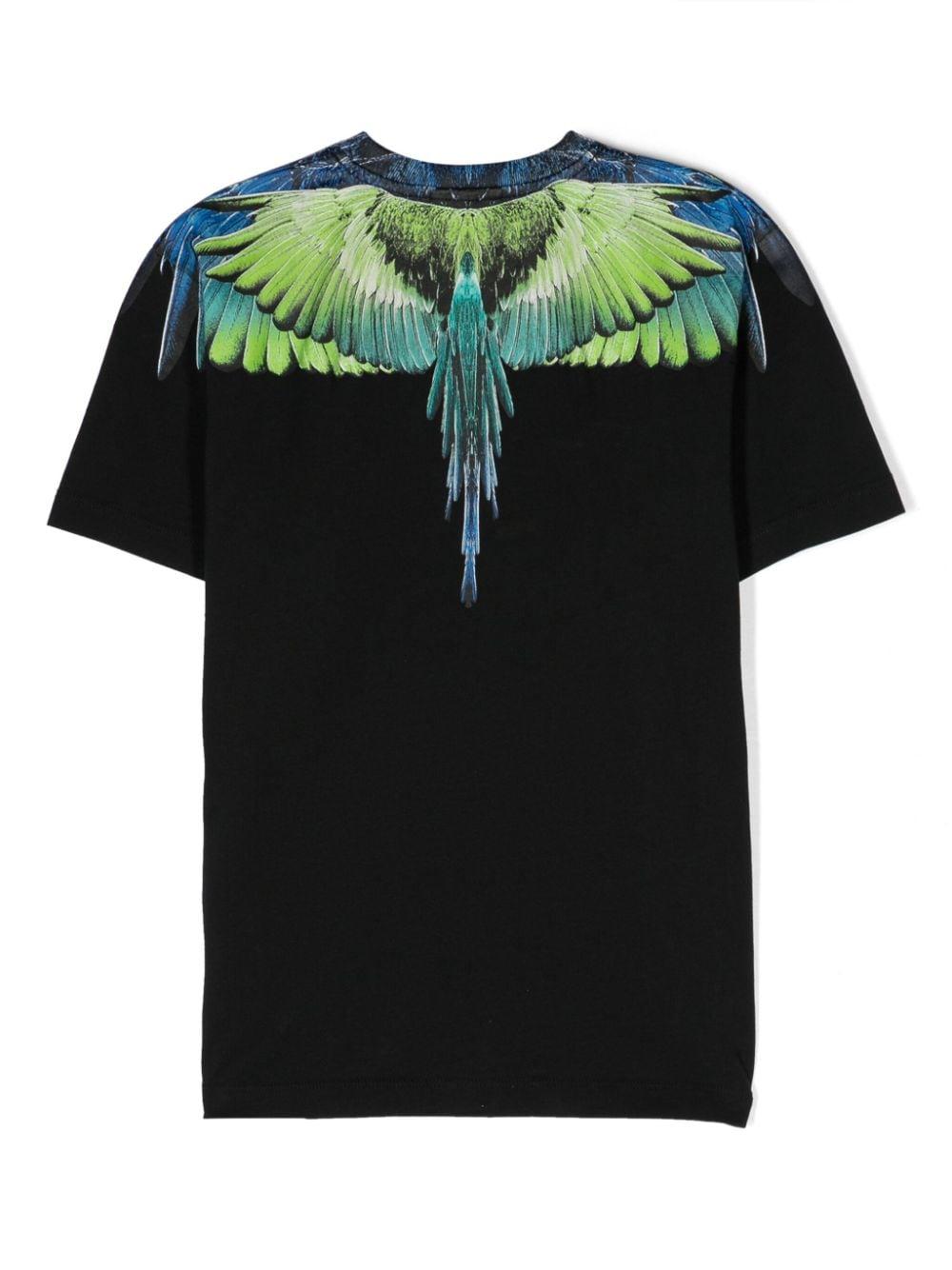 T-shirt nera per bambino con stampa CBAA001S24JER001 1050 Marcelo Burlon Kids 