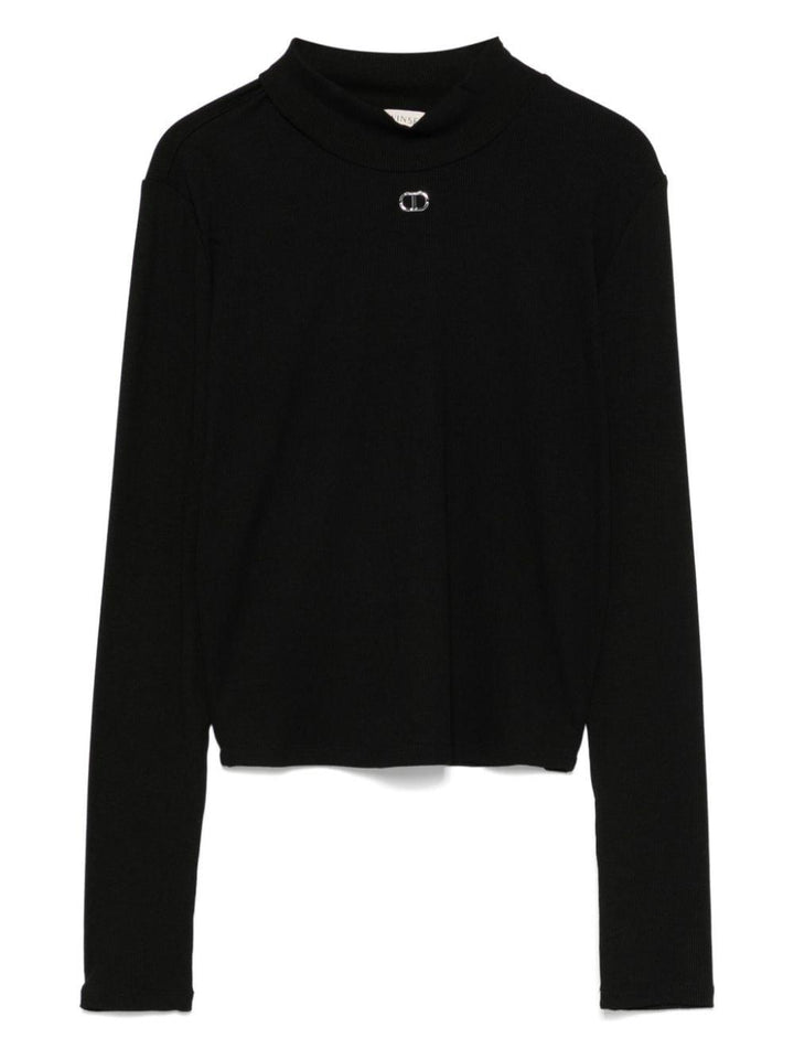 Maglia nera per bambina con logo