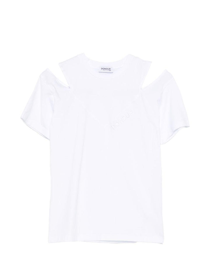 T-shirt bianca per bambina DFTS0360JE006 B000 Dondup Kids 