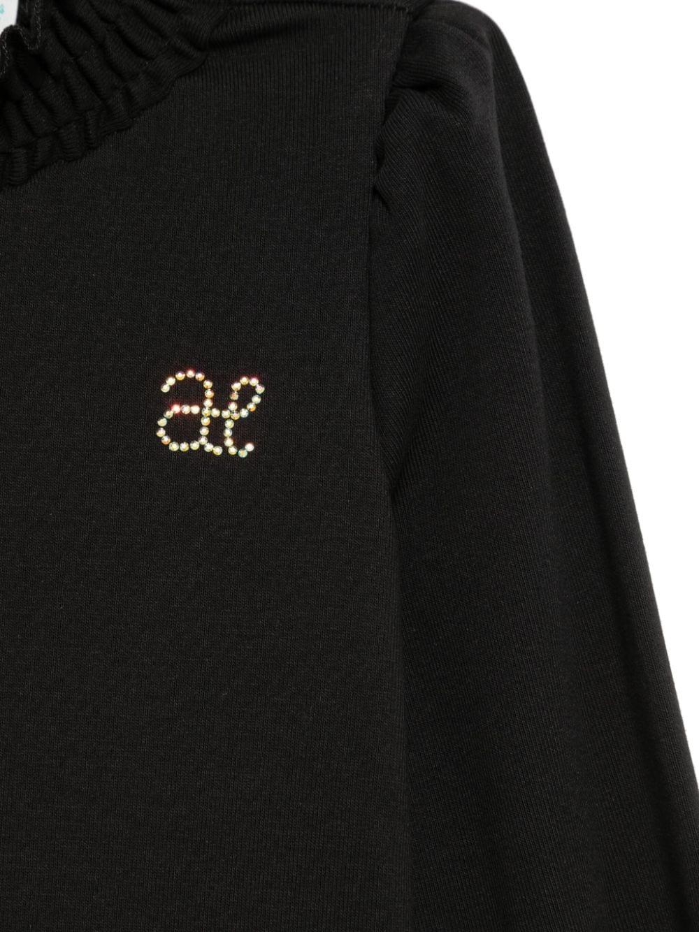 Black T-shirt for girls with logo