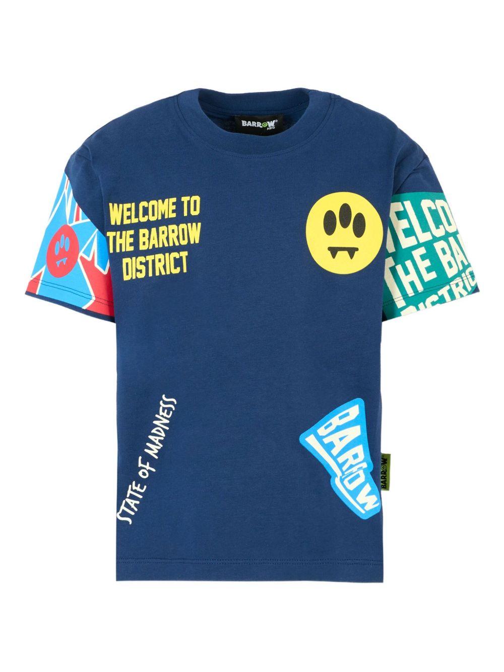 T-shirt blu per bambino F5BKJUTH079 060 Barrow Kids 
