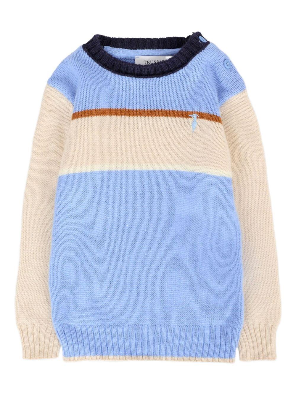 Maglione tricolore per neonato TIA25103MA RIV Trussardi Kids 