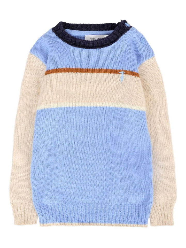 Maglione tricolore per neonato TIA25103MA RIV Trussardi Kids 
