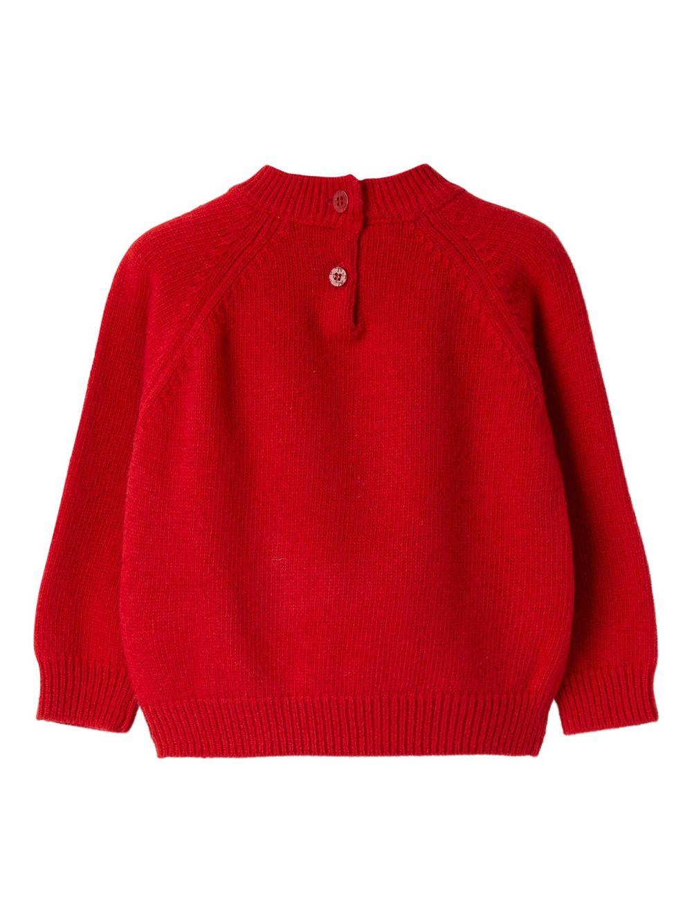 Maglione rosso per neonato A25GMA0024EM220 3947 Il Gufo 