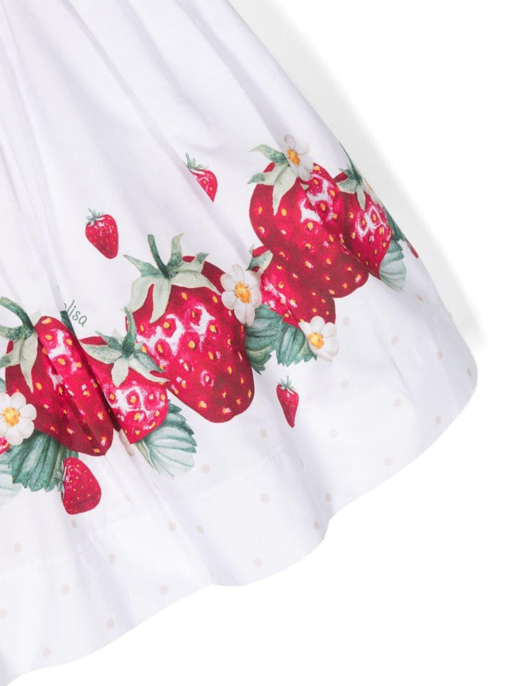 White dress for girls with print