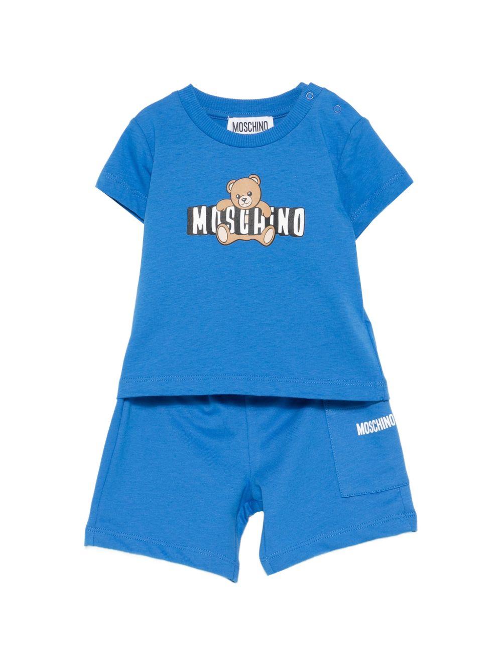 Completo blu per neonato MUG01ULCA19 40630 Moschino Kids 