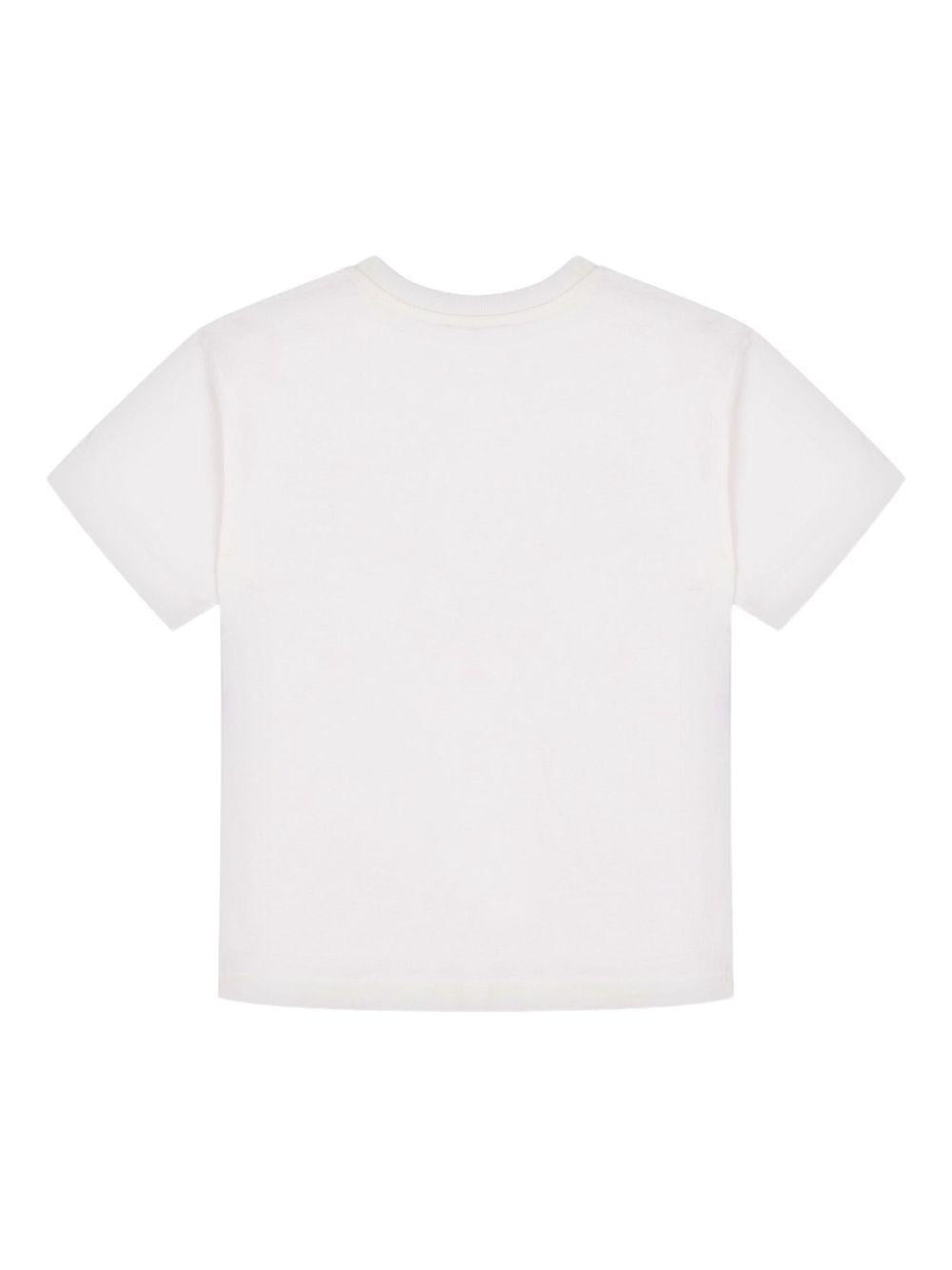 T-shirt bianco per bambino HMM05GLAA10 10063 Moschino Kids 