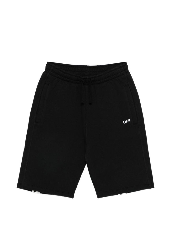 Bermuda nera per bambino OBCI001S26FLE003 0001 Off White Kids 