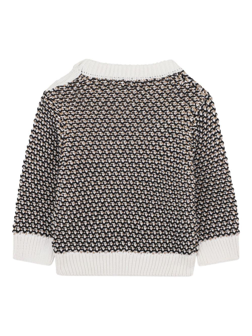Maglione bianco/nero per neoanto J52453 09B Boss Kids 