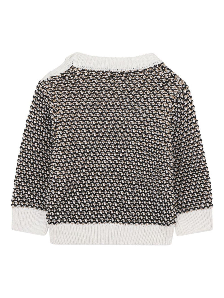 Maglione bianco/nero per neoanto J52453 09B Boss Kids 