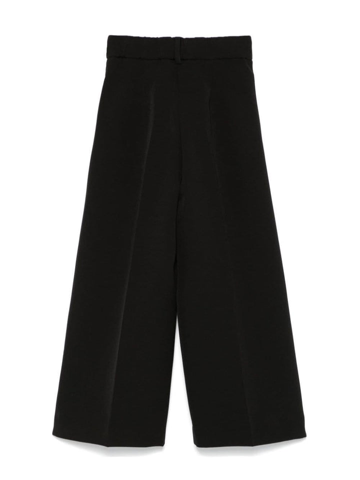 Black trousers for girls with logo