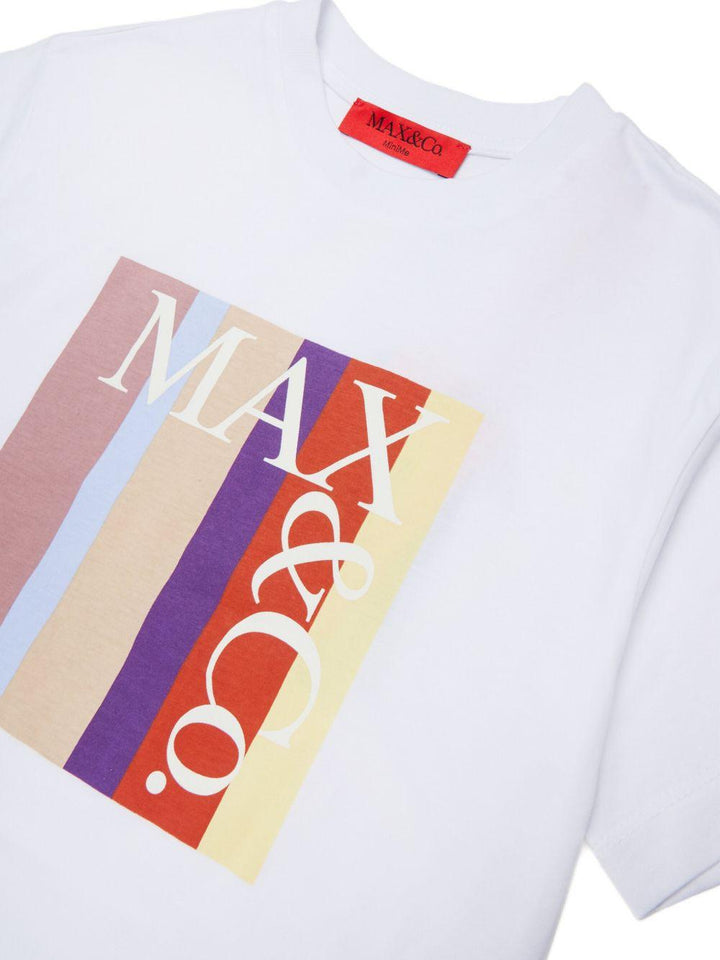 T-shirt bianco per bambina MX0390MX02I MX100 Max&co Kids 