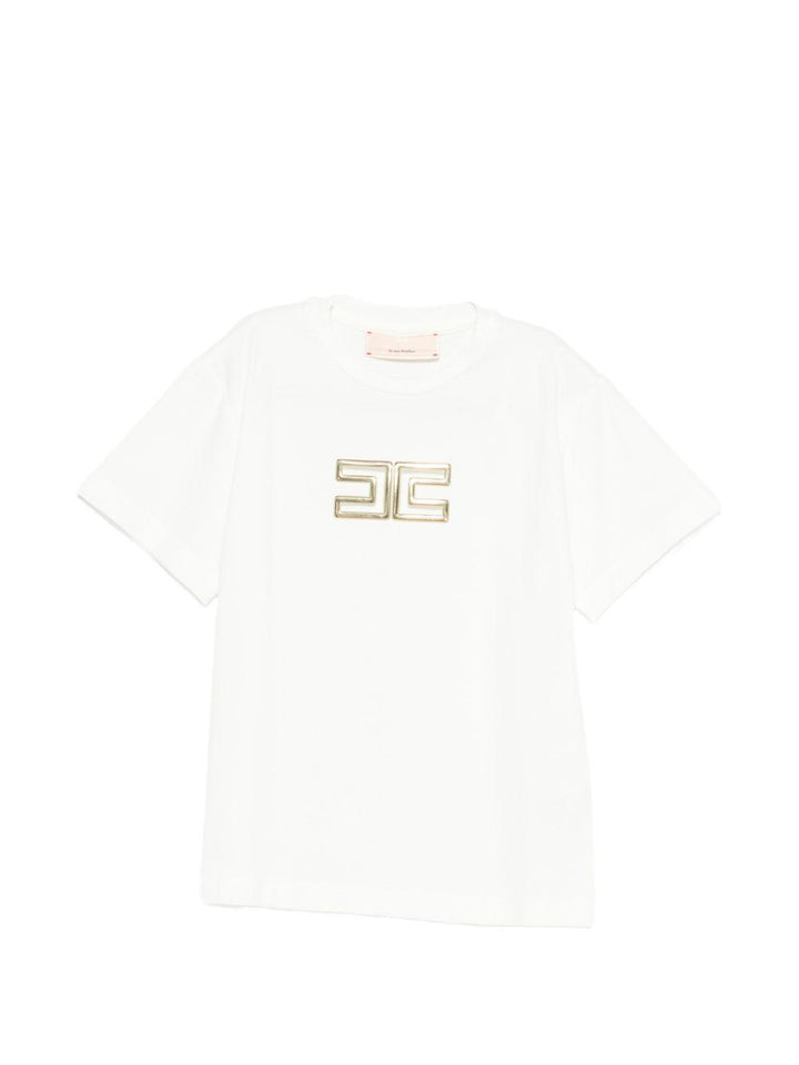 T-shirt bianco per bambina EFTS2610JE006 0115 Elisabetta Franchi Kids 