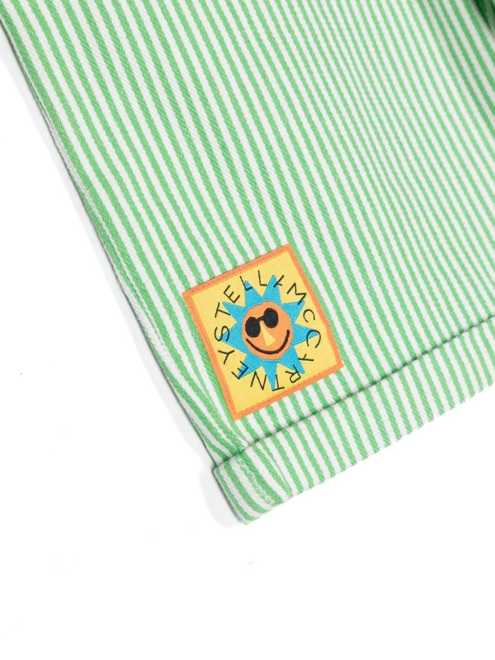 Green Bermuda shorts for boys with logo