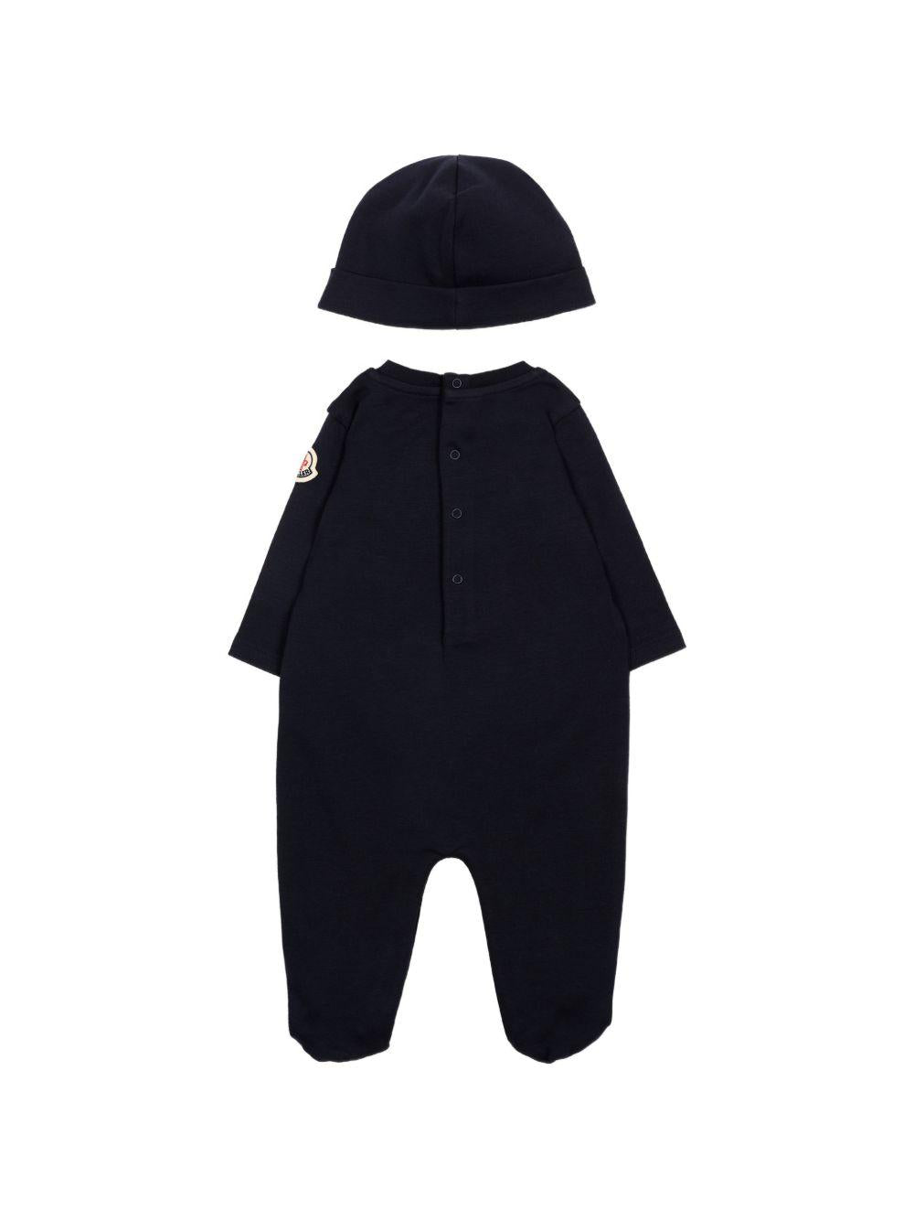 Tutina blu navy per neonato 9518P000018392E 778 Moncler Kids 