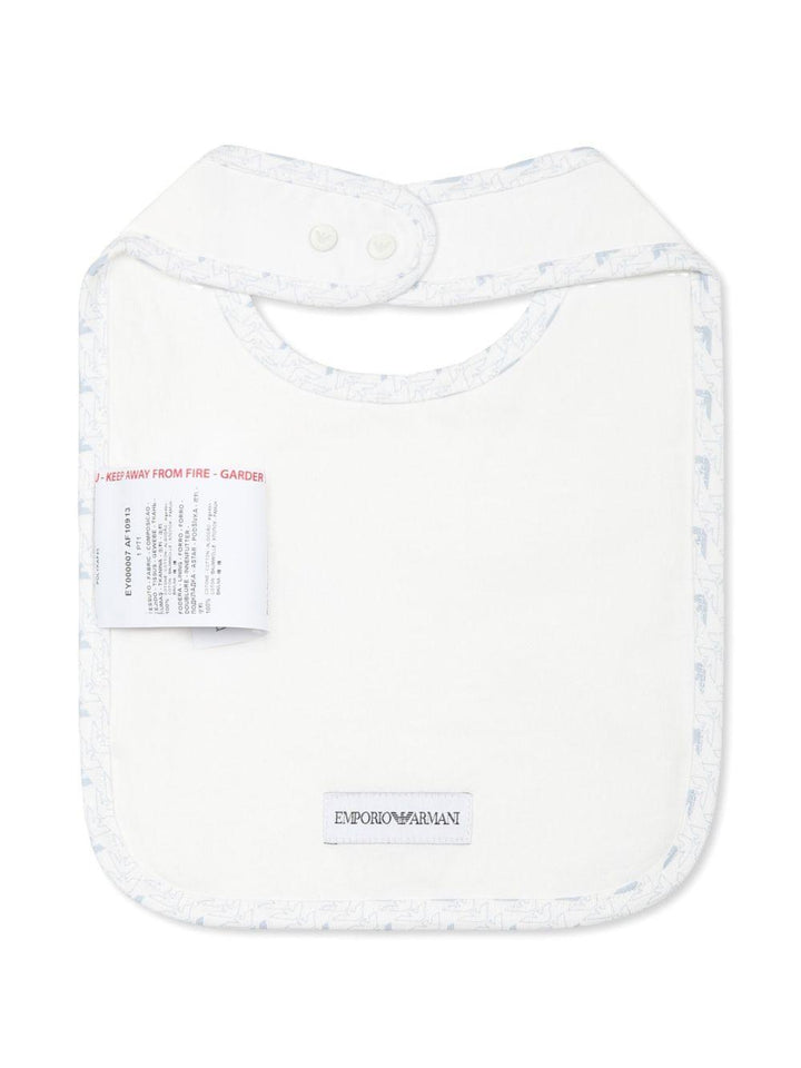Bavetta bianca/celeste per neonato EY000007AF10913 FB054 Emporio Armani Kids 