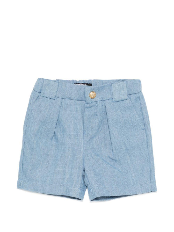 Bermuda azzurra per neonato BY6689P0588 653 Balmain Kids 
