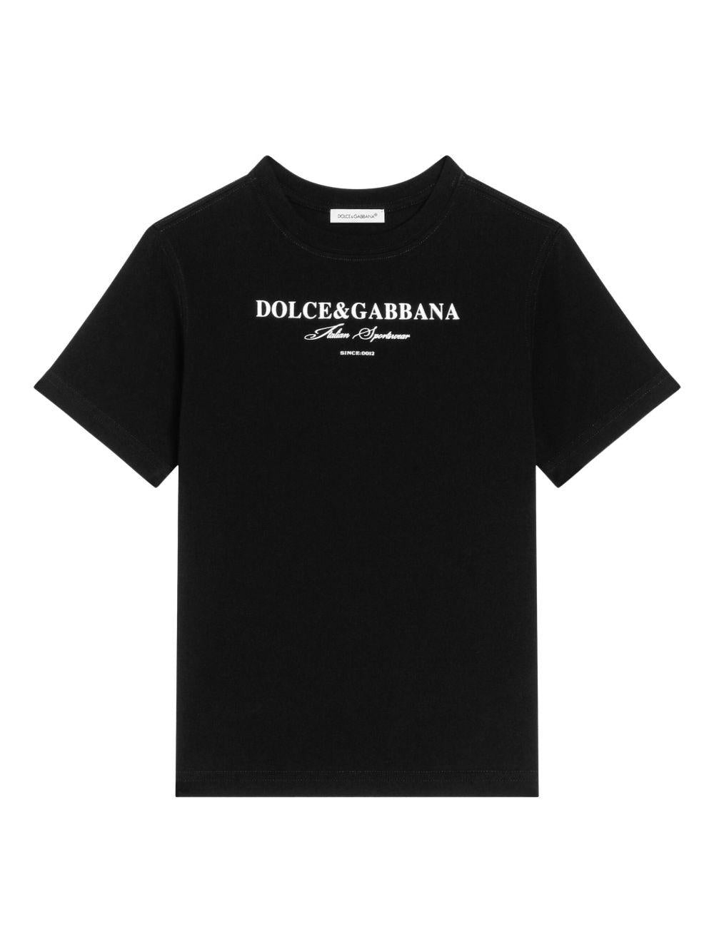 T-shirt nera per bambino L4JTHUG7PBN N0000 Dolce & Gabbana Kids 