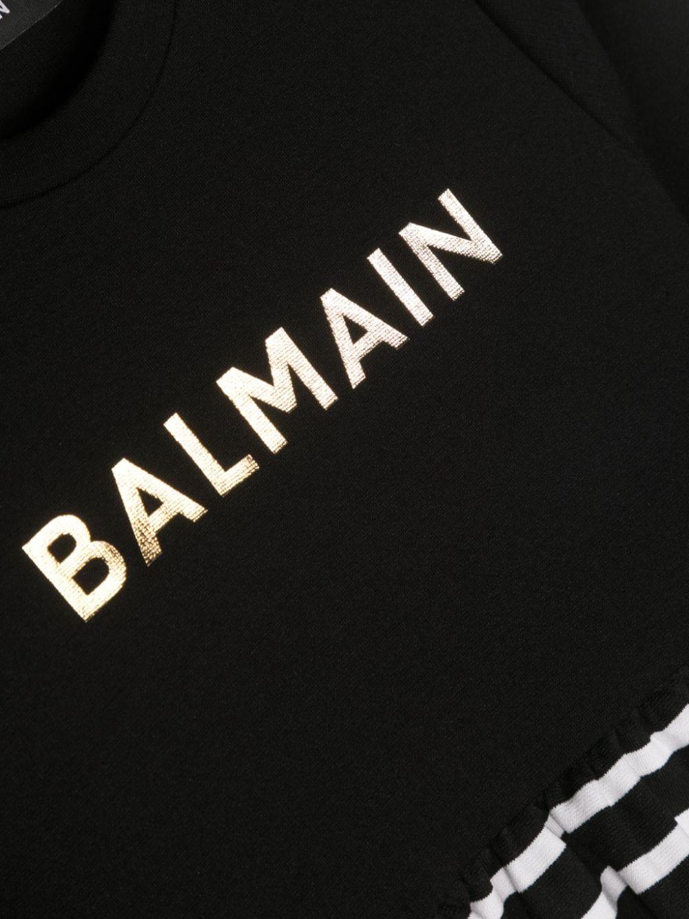 Black dress for baby girls with logo