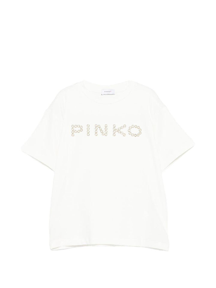 T-shirt bianco per bambina KFTS051CJE017 0998 Pinko Kids 