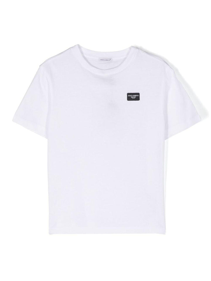 T-shirt bianca per bambino con logo