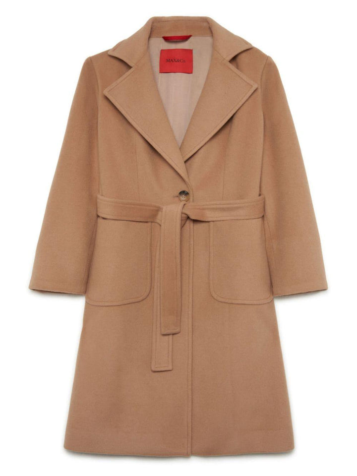 Cappotto beige per bambina in lana