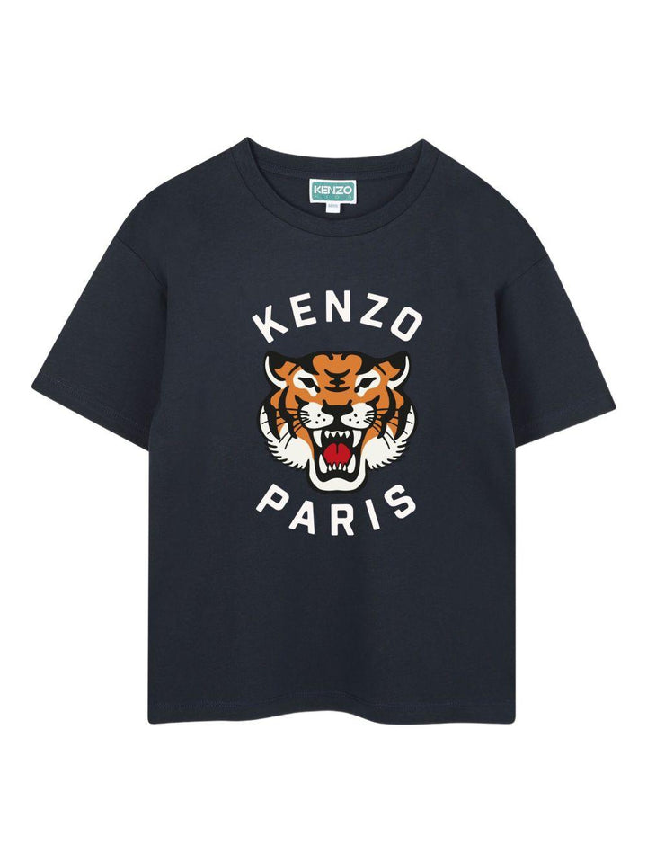 T-shirt blu navy per bambino K61505 845 Kenzo Kids 
