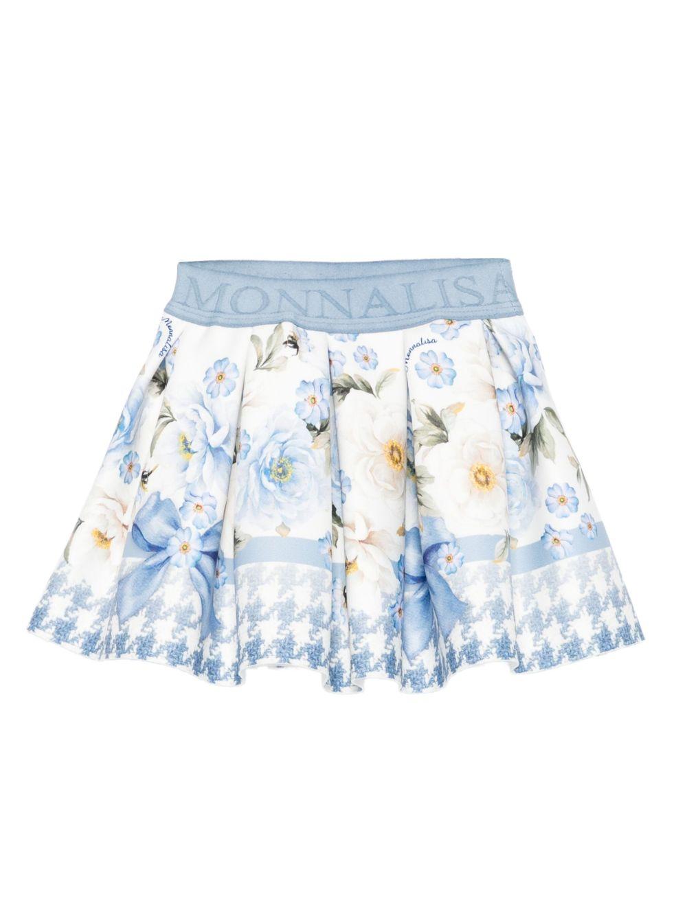 Gonna bianca/blu per neonata 31F7046663 0258 Monnalisa Kids 