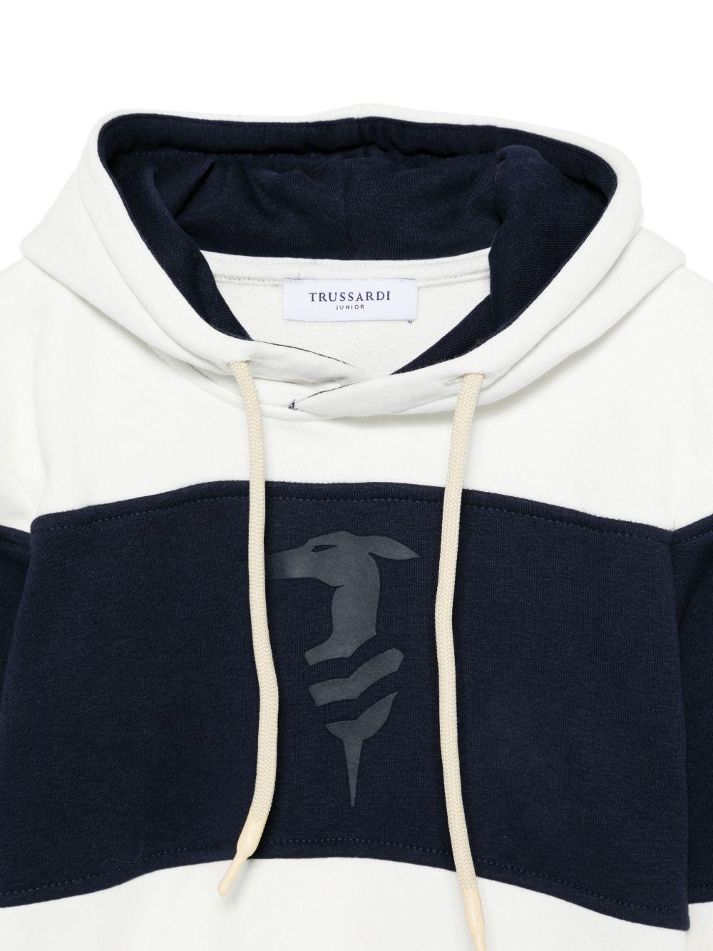 Felpa bianco/blu scuro per bambino TBA25056FE PEA Trussardi Kids 
