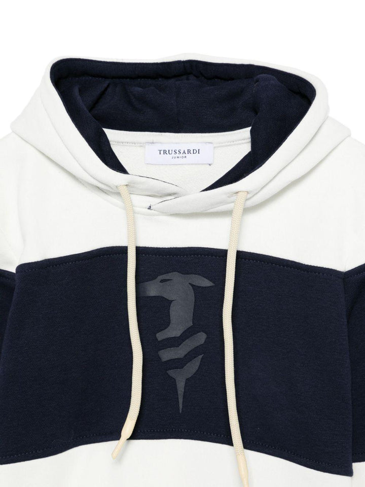 Felpa bianco/blu scuro per bambino TBA25056FE PEA Trussardi Kids 