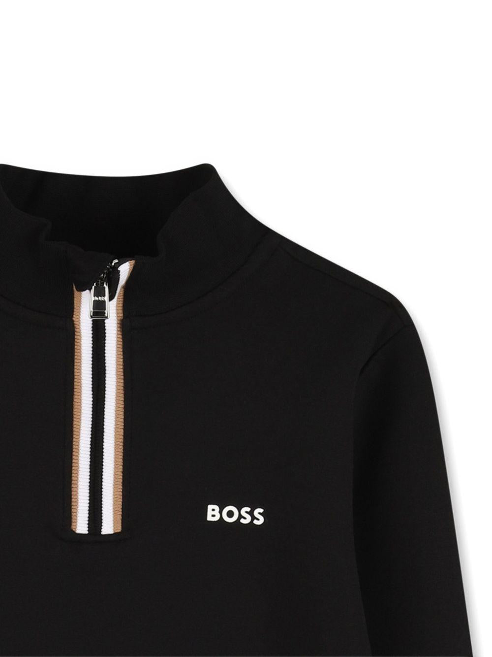 Felpa nera per bambino J52359 09B Boss Kids 