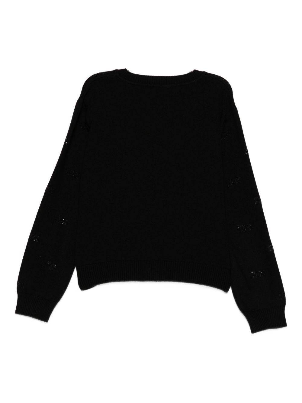 Cardigan nero per bambina EGMA041CFL060K N000 Elisabetta Franchi Kids 