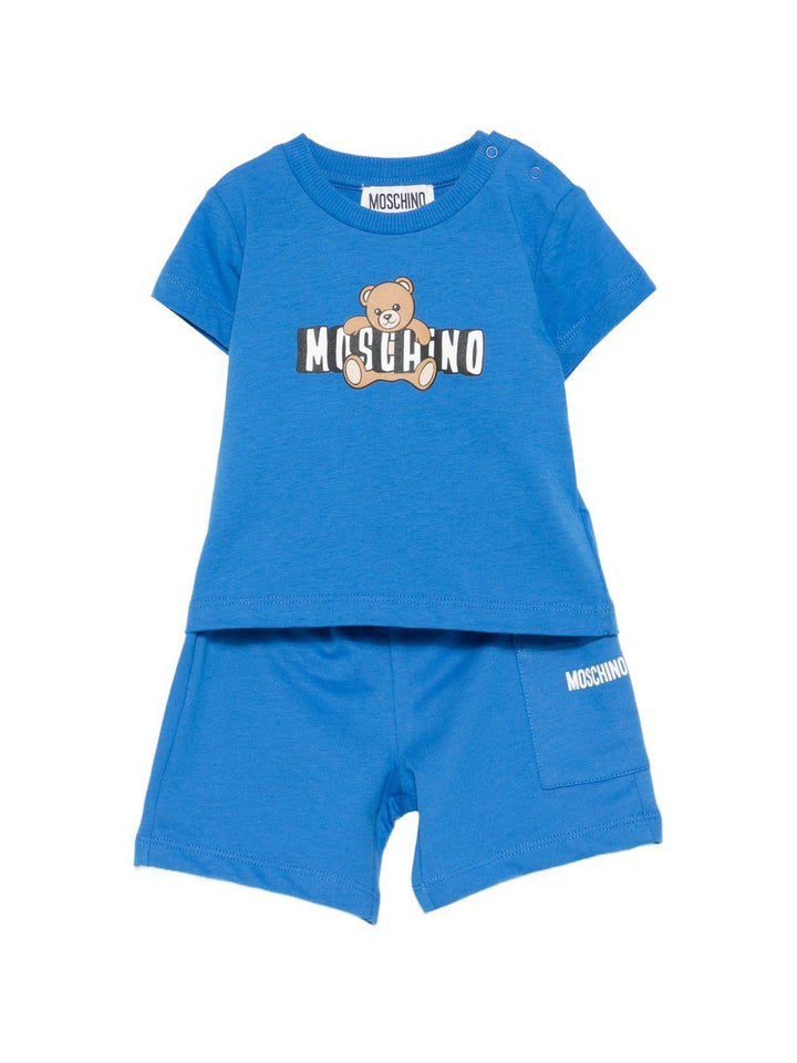 Completo blu per neonato MUG01ULCA19 40630 Moschino Kids 