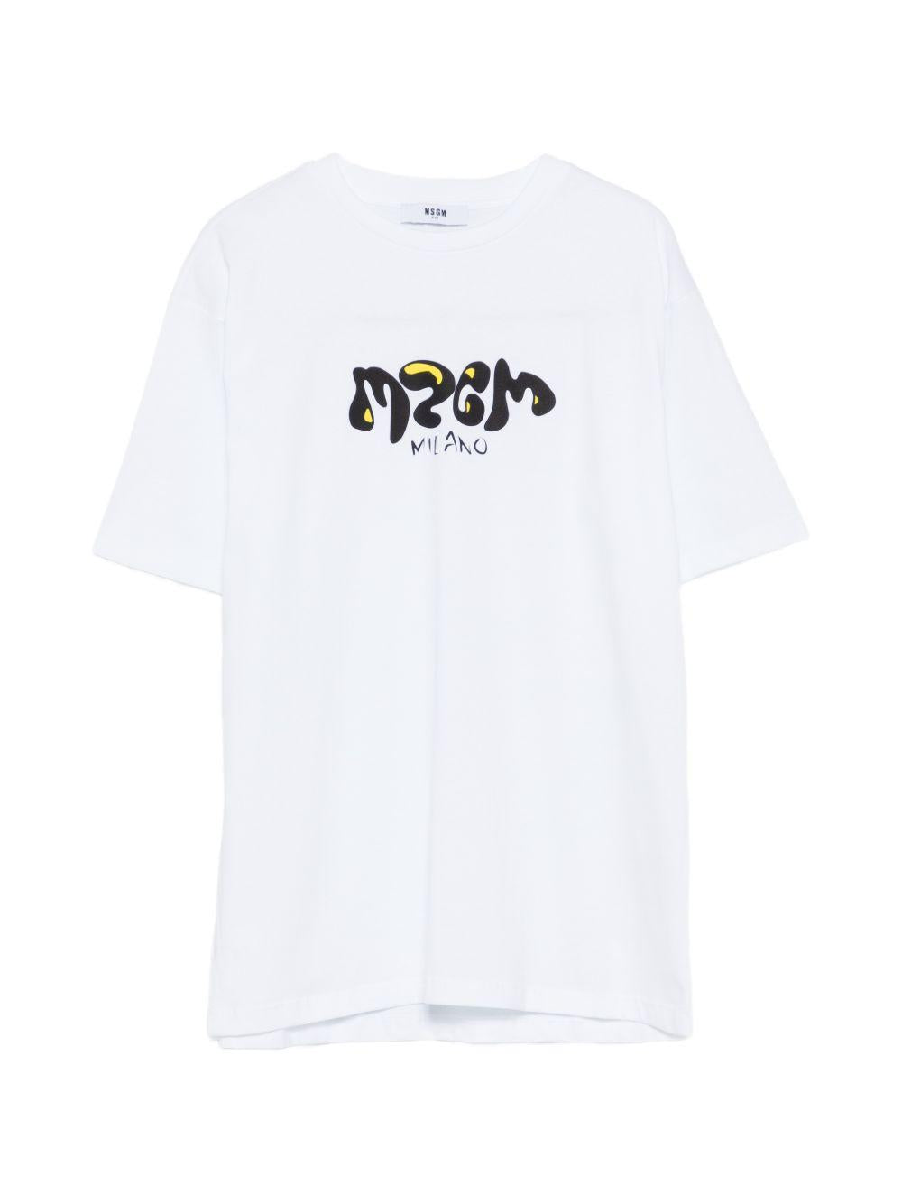 T-shirt bianca per bambino S6MSJBTH251 001 Msgm Kids 