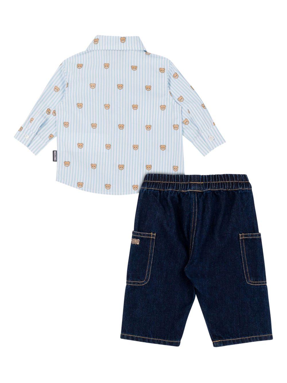 Completo blu/azzurro per neonato MUK057L0E34 40109 Moschino Kids 