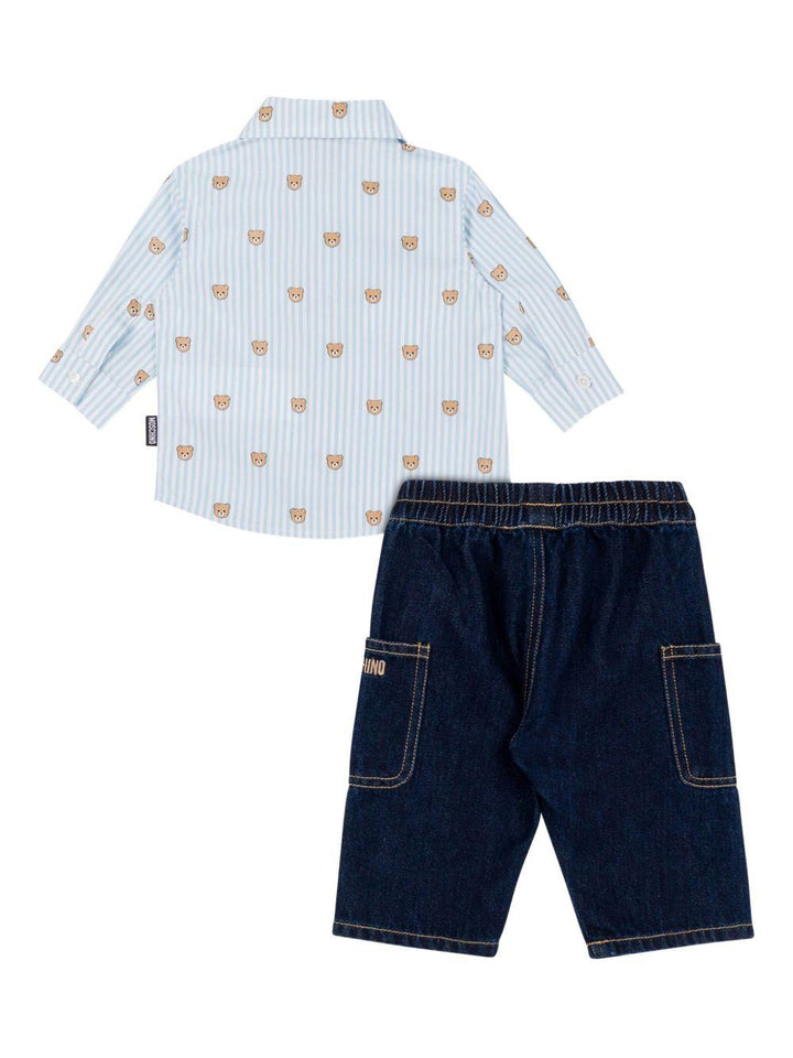 Completo blu/azzurro per neonato MUK057L0E34 40109 Moschino Kids 