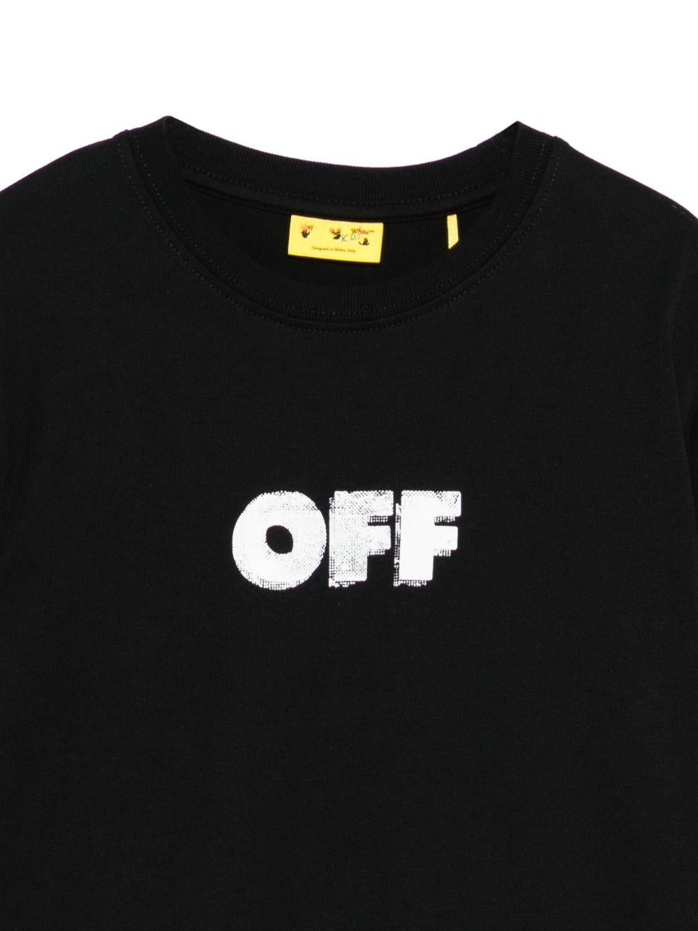 T-shirt nera per bambino OBAB001F25JER002 1001 Off White Kids 
