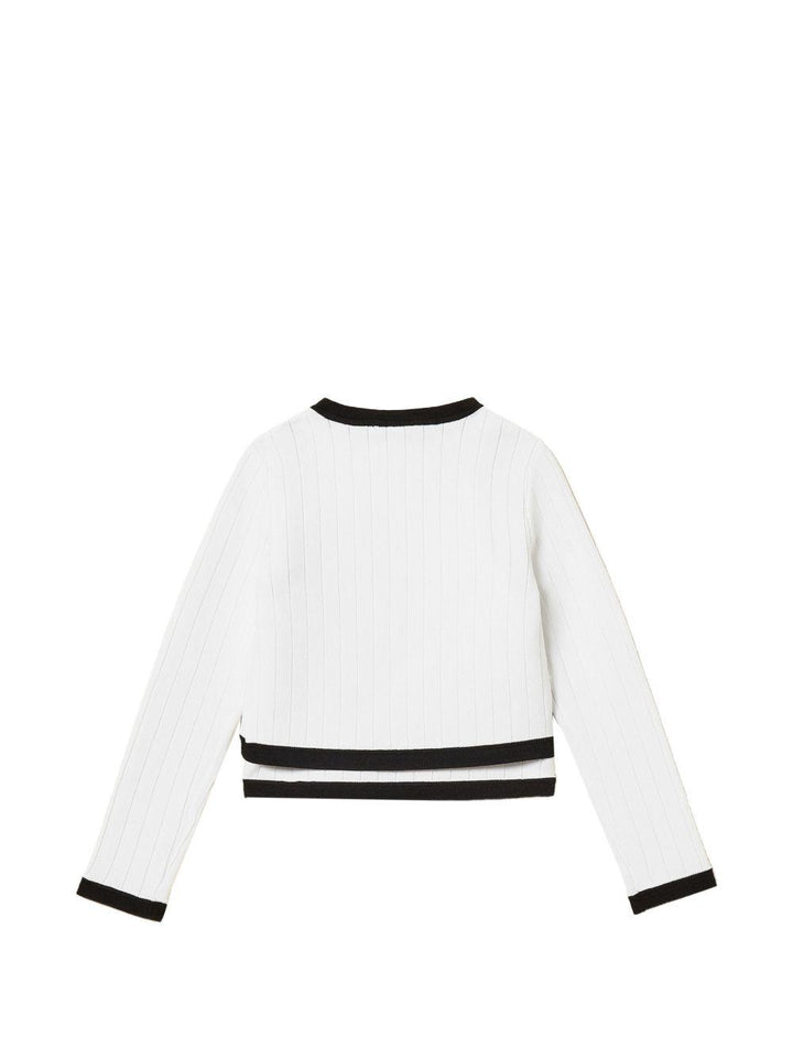 Cardigan bianca/nera per bambina 261GJ3Q25 13203 Twin Set 